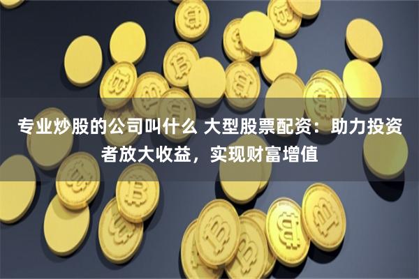 专业炒股的公司叫什么 大型股票配资：助力投资者放大收益，实现财富增值